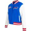 Pro Standard Womens NFL Script Tail Varsity Jacket(Royal Blue/Red)