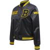 Pro Standard Womens NHL Retro Classics Satin Jacket(Black/Yellow)