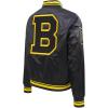 Pro Standard Womens NHL Retro Classics Satin Jacket(Black/Yellow)