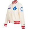 Pro Standard Womens NHL Retro Classics Satin Jacket(Eggshell/ Red)