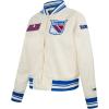 Pro Standard Womens NHL Retro Classics Satin Jacket(Eggshell/Royal Blue)