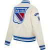 Pro Standard Womens NHL Retro Classics Satin Jacket(Eggshell/Royal Blue)