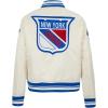 Pro Standard Womens NHL Retro Classics Satin Jacket(Eggshell/Royal Blue)