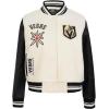 Pro Standard Womens NHL Retro Classics Varsity Jacket(Eggshell/ Black)