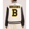 Pro Standard Womens NHL Retro Classics Varsity Jacket(Eggshell/ Black)