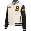 Pro Standard Womens NHL Retro Classics Varsity Jacket(Eggshell/ Black)