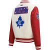 Pro Standard Womens NHL Retro Classics Varsity Jacket(Eggshell/ Red)
