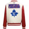Pro Standard Womens NHL Retro Classics Varsity Jacket(Eggshell/ Red)