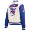 Pro Standard Womens NHL Retro Classics Varsity Jacket(Eggshell/Royal Blue)