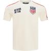 Mens USSF Classic Chenille Cotton Short Sleeve Tee(Eggshell/ Red)