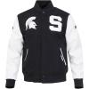 Pro Standard Mens College Classic Chenille Varsity Jacket(Black/White M60030)