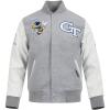 Pro Standard Mens College Classic Chenille Varsity Jacket(Heather Gray/White)