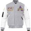 Pro Standard Mens College Classic Chenille Varsity Jacket(Heather Grey/White)