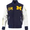 Pro Standard Mens College Classic Chenille Varsity Jacket(Midnight Navy/White)