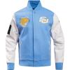 Pro Standard Mens College Classic Chenille Varsity Jacket(University Blue/White)