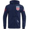 Pro Standard Men’s Ussf Classic Chenille Double Knit Full-Zip Hoodie(Midnight Navy)