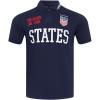 Pro Standard Men’s Ussf USWNT Soccer Classic Chenille Polo(Midnight Navy)