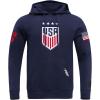 Pro Standard Men’s Ussf USWNT Soccer Classic Chenille Standard Double Knit Pullover Hoodie(Midnight Navy)
