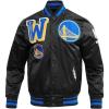 Pro Standard NBA mens Mens Nba Mash Up Satin Jacket(Black/Royal Blue/Black)