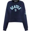 Pro Standard NHL womens Womens Nhl Classic Chenille Brushed Back French Terry Crewneck Sweatshirt(Midnight Navy)