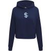 Pro Standard NHL womens Womens Nhl Classic Chenille Brushed Back French Terry Cropped Pullover Hoodie(Midnight Navy)
