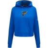 Pro Standard NHL womens Womens Nhl Classic Chenille Brushed Back French Terry Cropped Pullover Hoodie(Royal Blue)
