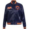 Pro Standard Womens College Classic Essentials Satin Jacket(Midnight Navy/Orange/Midnight Navy)