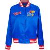 Pro Standard Womens College Classic Essentials Satin Jacket(Royal Blue/Red)