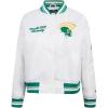 Pro Standard Womens College Classic Essentials Satin Jacket(White/Green)