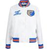 Pro Standard Womens College Classic Essentials Satin Jacket(White/Royal Blue/Orange)