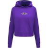 Pro Standard Womens NFL Classic Chenille Brushed Back French Terry Cropped Pullover Hoodie(Purple)
