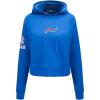 Pro Standard Womens NFL Classic Chenille Brushed Back French Terry Cropped Pullover Hoodie(Royal Blue)
