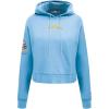 Pro Standard Womens NFL Classic Chenille Brushed Back French Terry Cropped Pullover Hoodie(University Blue)