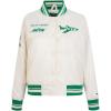 Pro Standard Womens NFL New York Jets Retro Classics Satin Jacket Eggshell/Kelly Green M