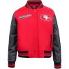 Pro Standard Womens NFL Script Tail Varsity Jacket(Red/Black)