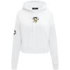 Pro Standard Womens NHL Classic Chenille Cropped Pullover Hoodie(White)