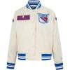 Pro Standard Womens NHL Retro Classics Satin Jacket(Eggshell/Royal Blue)