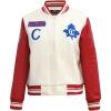 Pro Standard Womens NHL Retro Classics Varsity Jacket(Eggshell/ Red)