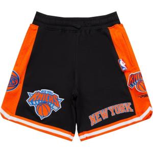 Big Boys NBA Classic Chenille Fleece Athletic Short(Black/Orange)