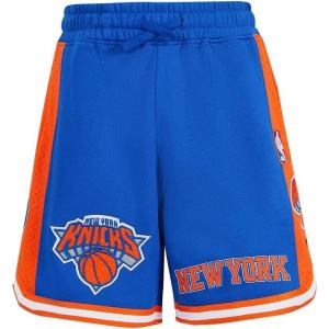 Big Boys NBA Classic Chenille Fleece Athletic Short(Royal Blue/Orange)