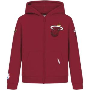 Pro Standard Big Boys NBA Classic Chenille Fleece Full Zip Hoodie(Cardinal Red)