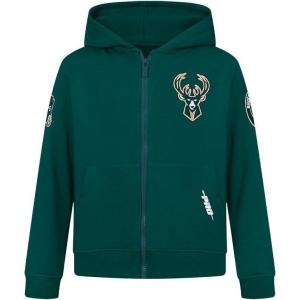 Pro Standard Big Boys NBA Classic Chenille Fleece Full Zip Hoodie(Forest Green)