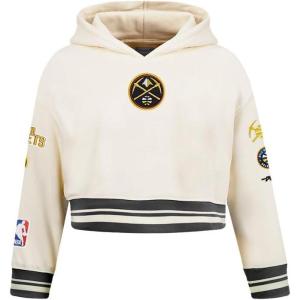 Pro Standard Big Girls NBA Retro Classics Fleece Pull Over Hoodie(Eggshell/ Midnight Navy)