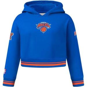 Pro Standard Big Girls NBA Retro Classics Fleece Pull Over Hoodie(Royal/Orange/Royal)