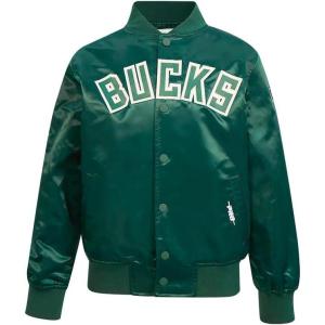 Pro Standard Big Kids NBA Classic Chenille Satin Jacket(Forest Green)