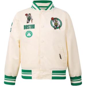 Pro Standard Big Kids NBA Retro Classics Satin Jacket(Eggshell/ Kelly Green)