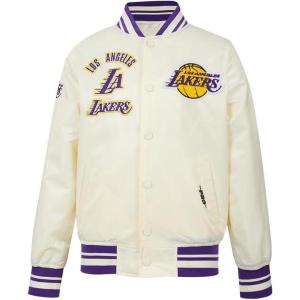 Pro Standard Big Kids NBA Retro Classics Satin Jacket(Eggshell/ Purple)