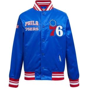 Pro Standard Big Kids NBA Retro Classics Satin Jacket(Royal Blue/Red)