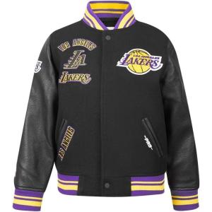 Pro Standard Big Kids NBA Retro Classics Varsity Jacket(Black/Purple)