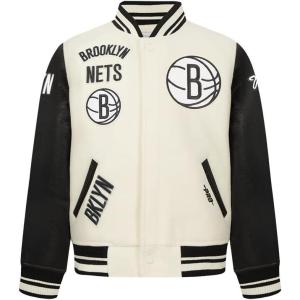 Pro Standard Big Kids NBA Retro Classics Varsity Jacket(Eggshell/ Black)